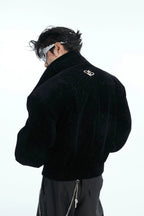 Sequin Cropped Biker Jacket