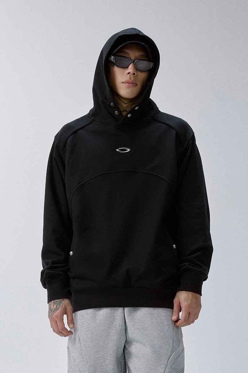 Metal Logo Snap Button Hoodie