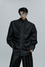 Ruched Scarf Collar Blouse