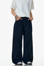 Khaki Wide-Leg Vintage Trousers