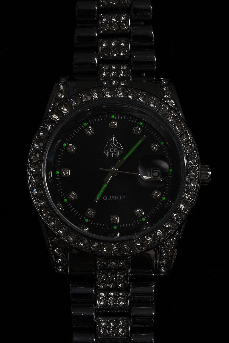 Diamond Pave Date Watch