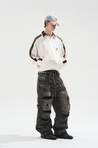 Washed Grey Baggy Jeans