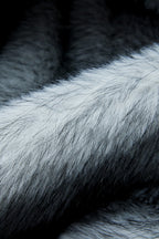 Colorblock Faux Mink Hooded Jacket