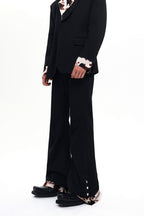 Cow Print Layered Flared Trousers