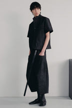 Pleated Raw Denim Jorts