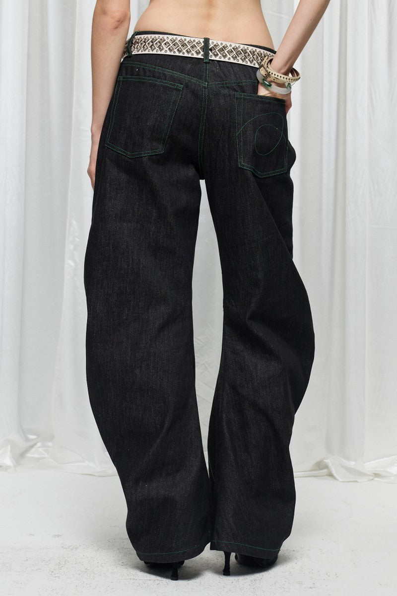 Heart Patch Vintage Straight Jeans