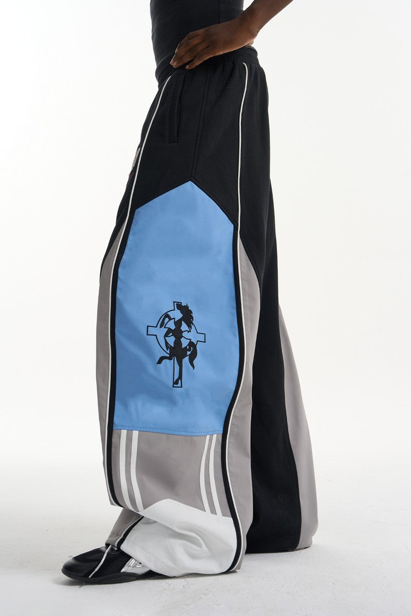 Colorblock Embroidered Track Pants
