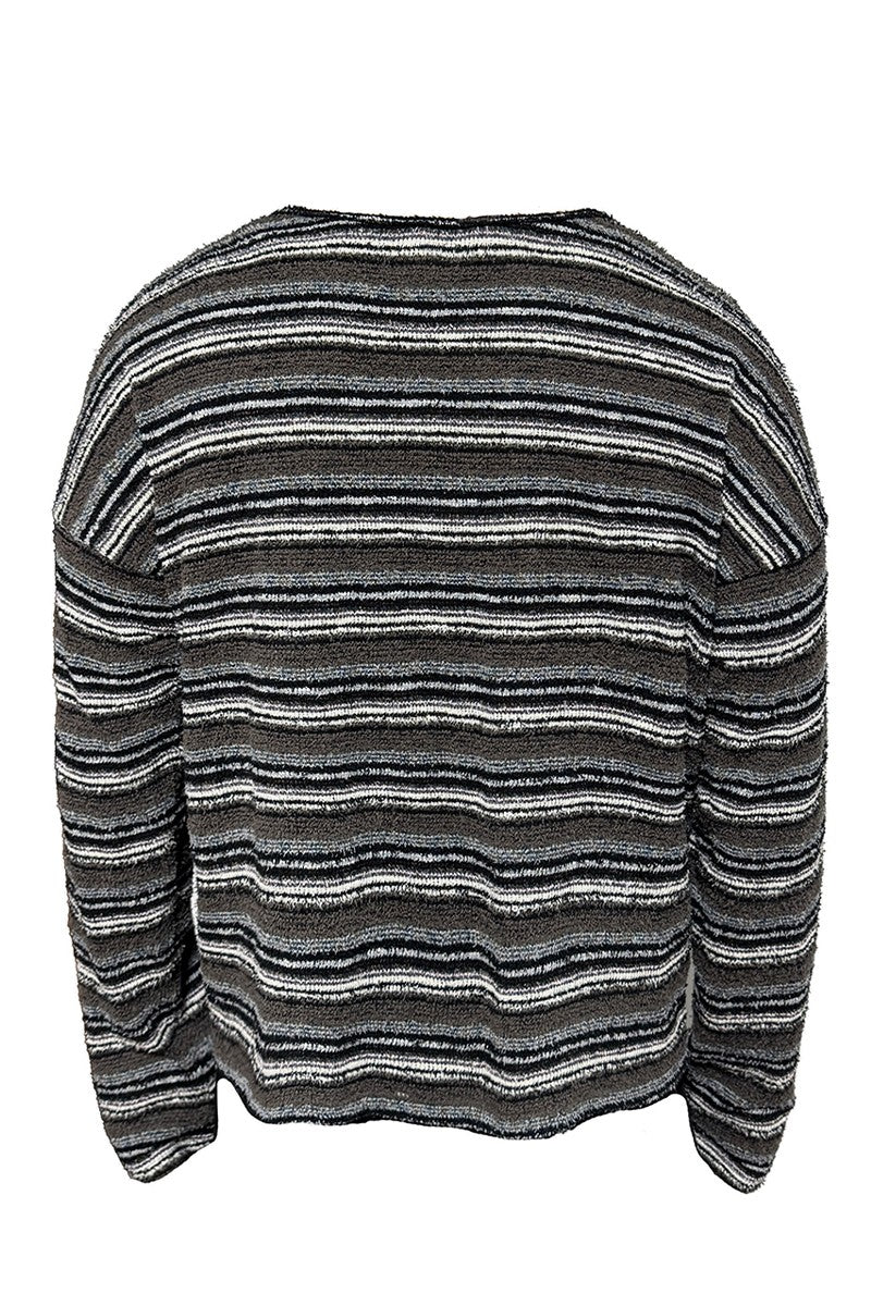 Striped Knit Oversized Long Sleeve