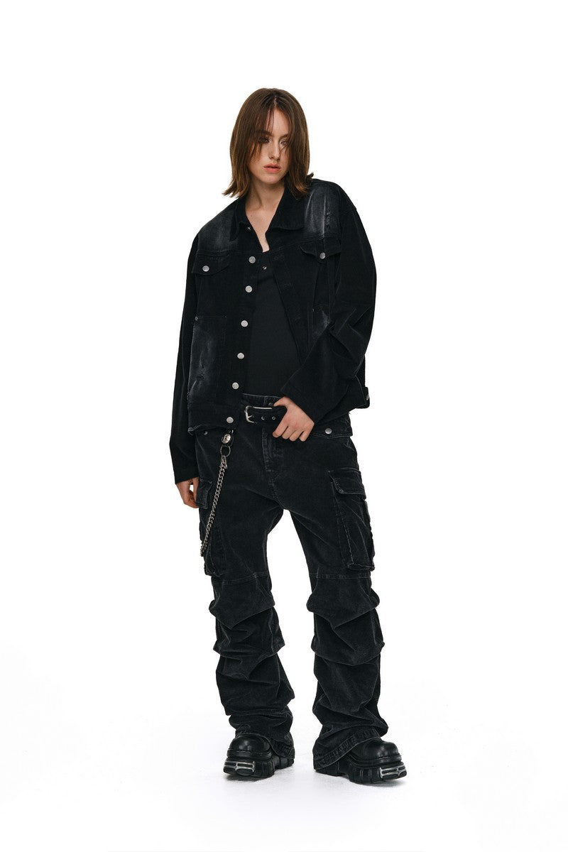 Distressed Corduroy Work Jacket