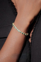 Gold Green Gem Tennis Bracelet