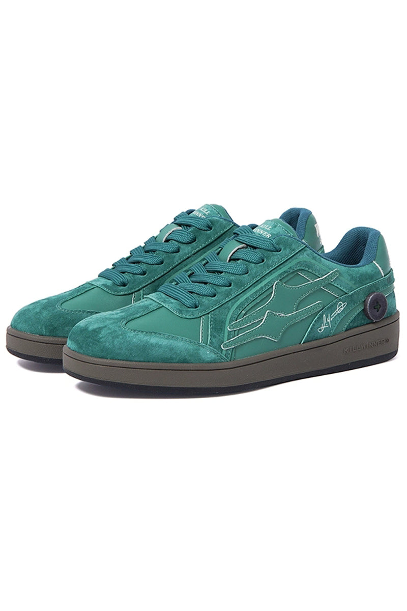 Emerald Green Retro Trainer Sneakers
