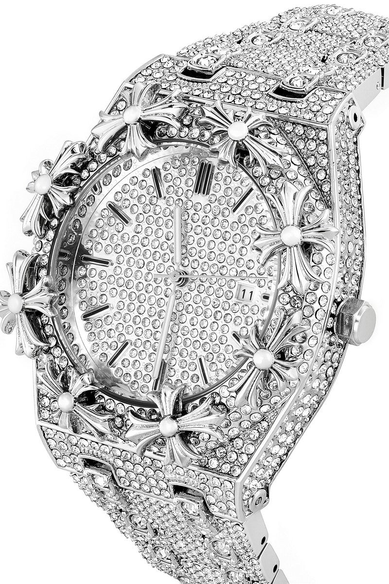 Iced Cross Fleur Quartz Watch