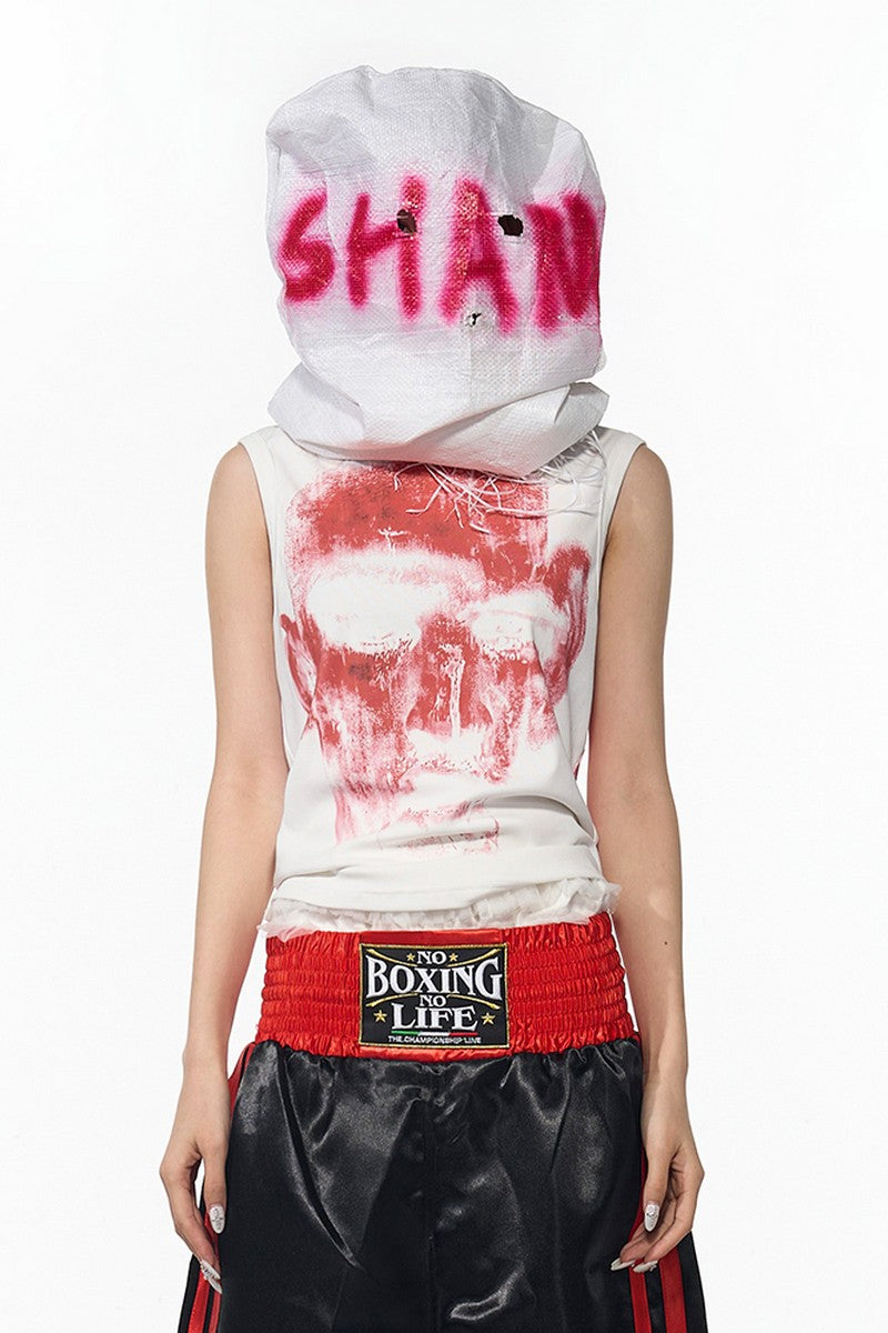 Graphic Mock Neck Tank