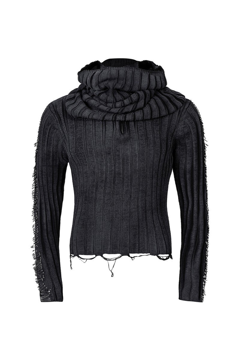 Distressed Pin Detail Knit Sweater