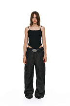 Studded Black Straight Jeans