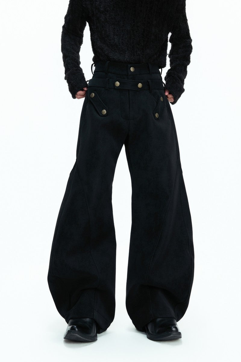 Vintage Suede Panel Blade Pants