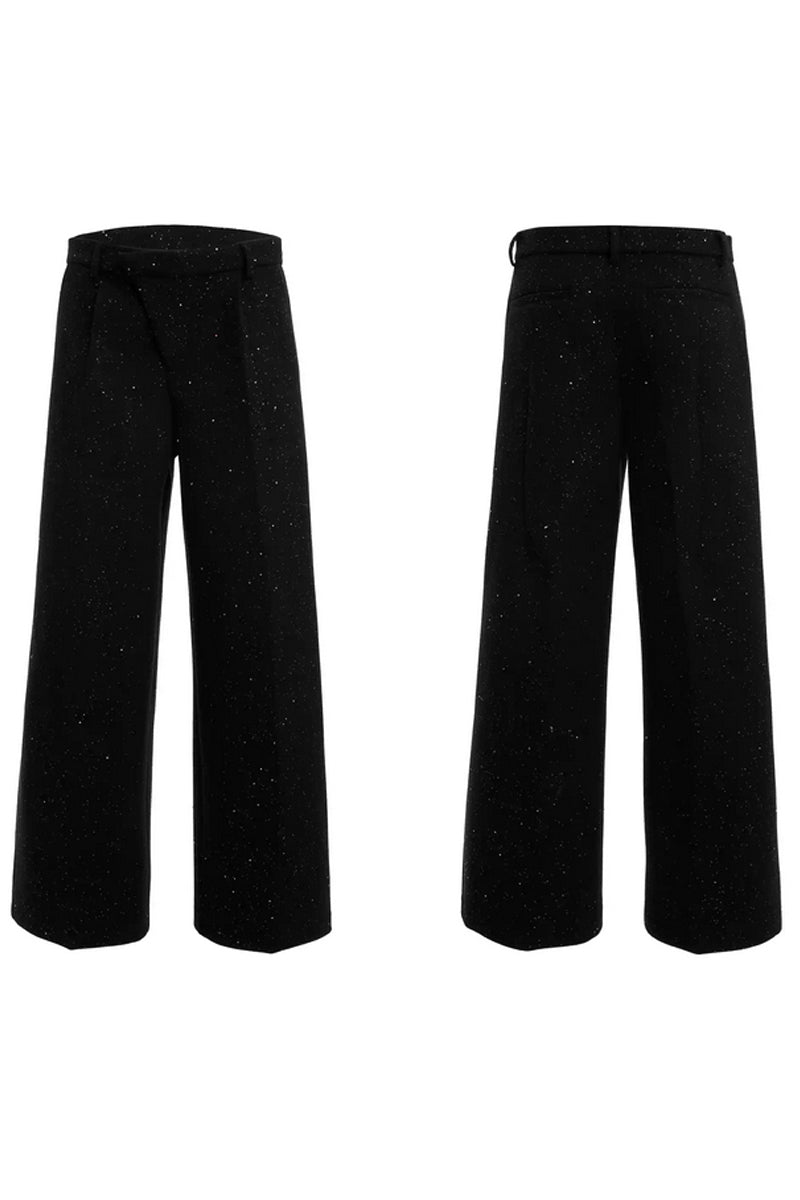 Sequin High-Waist Wide-Leg Trousers