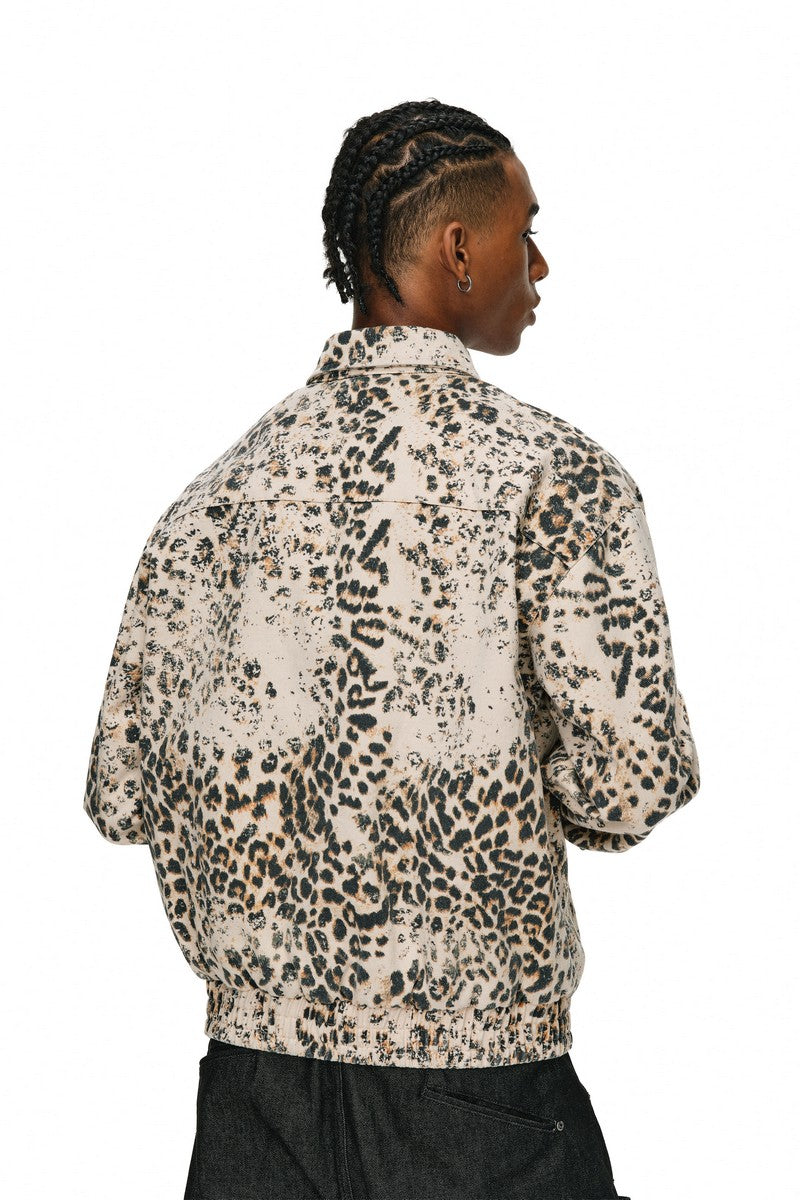 Distressed Leopard Coach Jacket