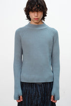 Ribbed Raglan Knit Sweater