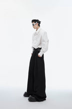 Pleated High-Waist Trousers