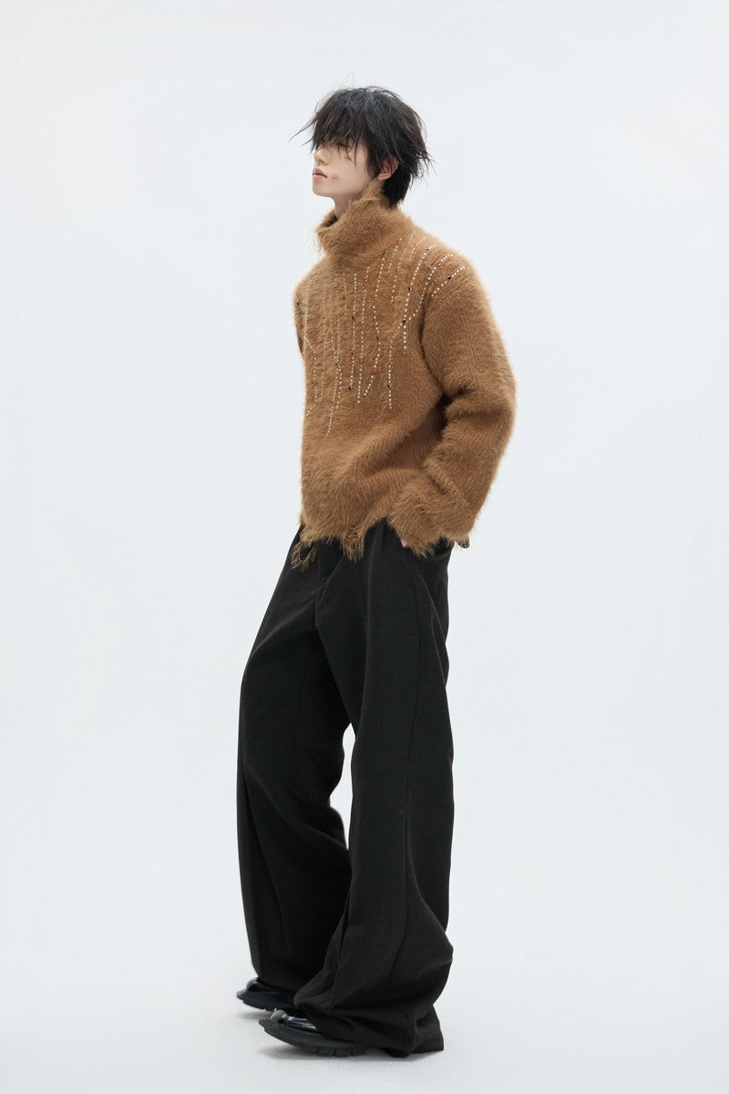 Embellished Cyber Turtleneck Sweater