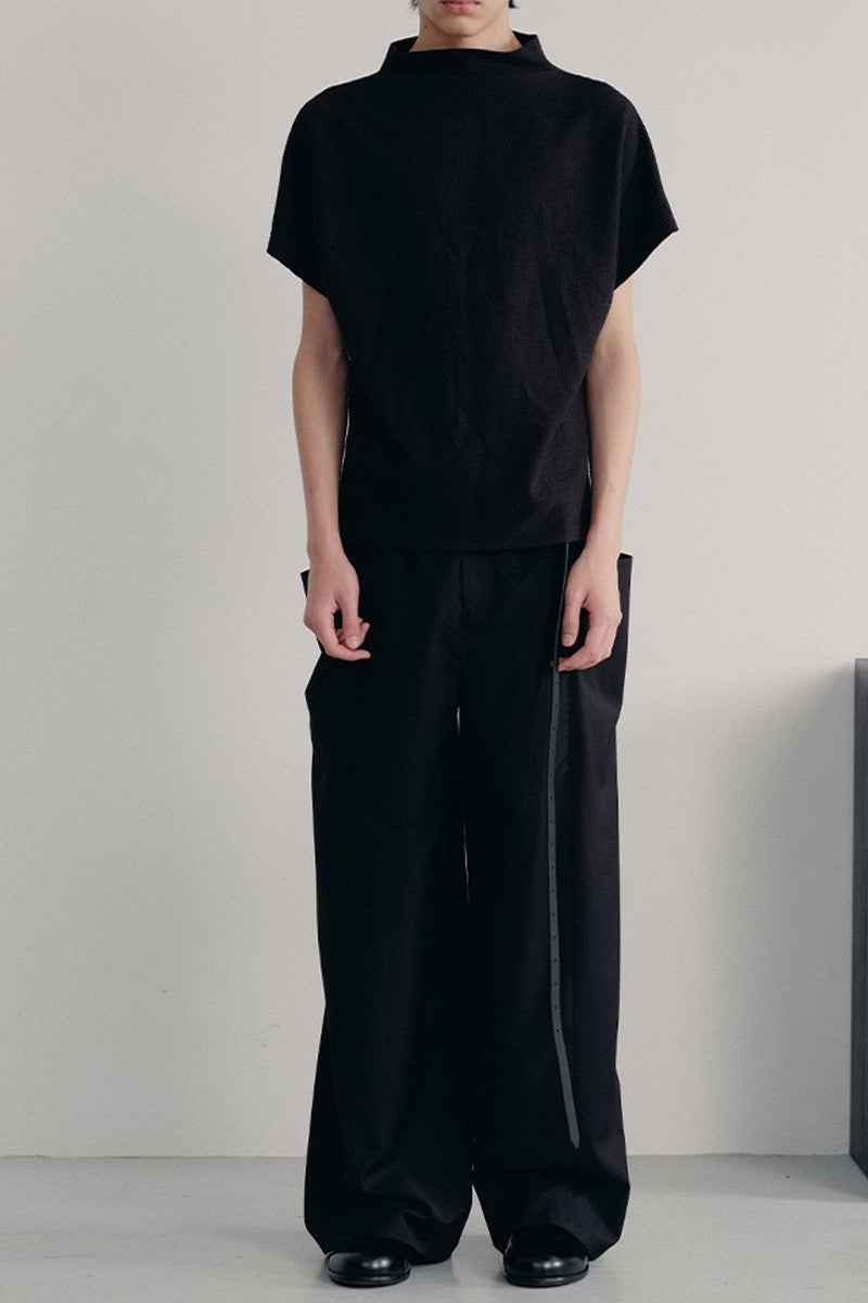 Textured Cowl Sleeve Tee