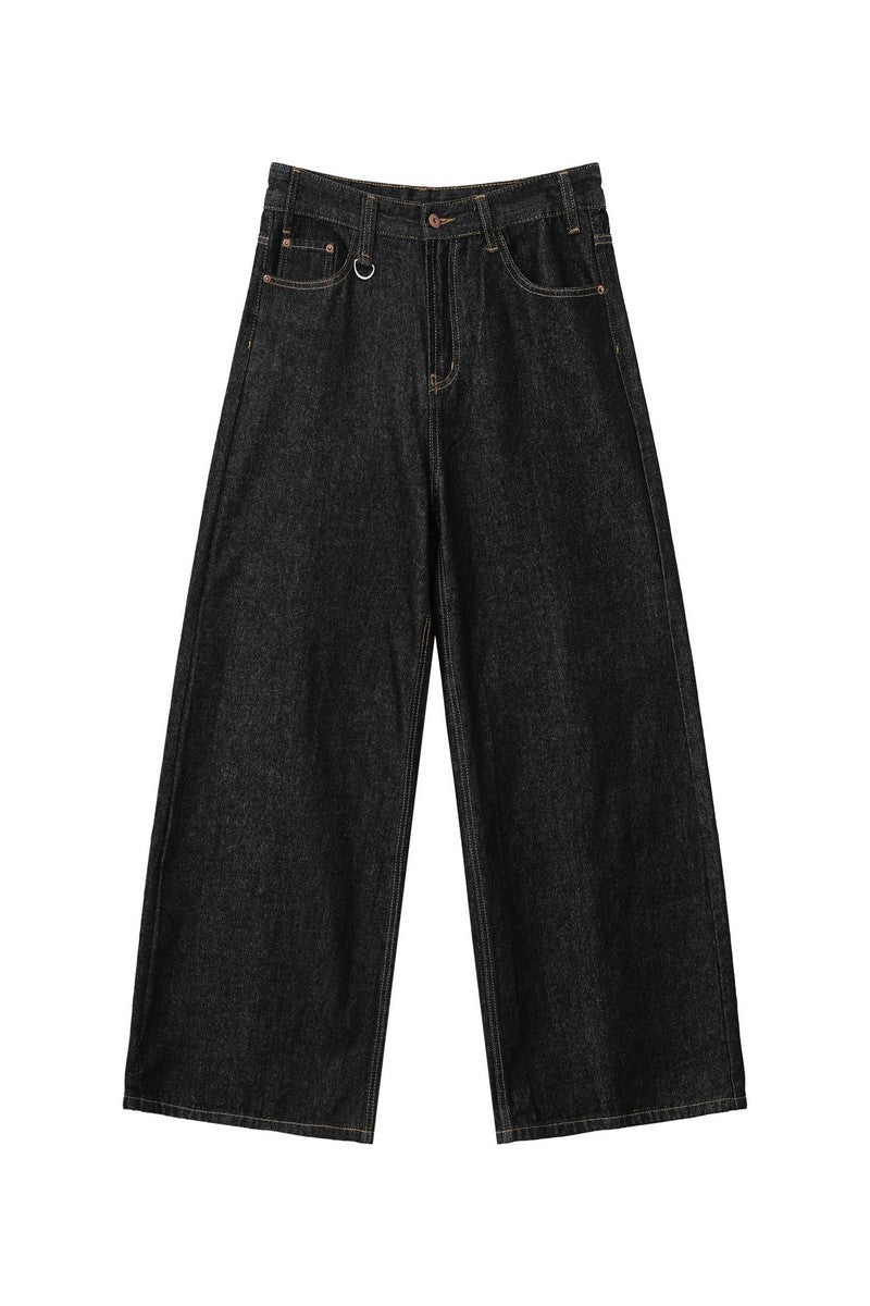 Vintage Washed Raw Denim Jeans