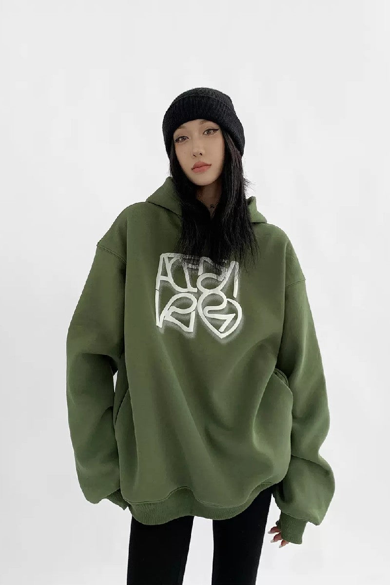Abstract Loose Hoodie