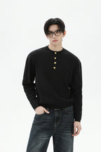 Henley Wool Knit Sweater