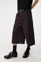 Corduroy Stripe Capri Shorts
