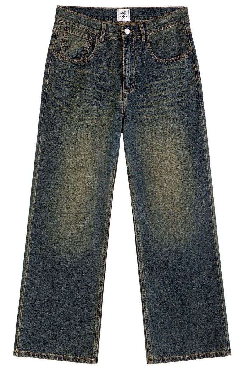 Washed Flare Whisker Jeans