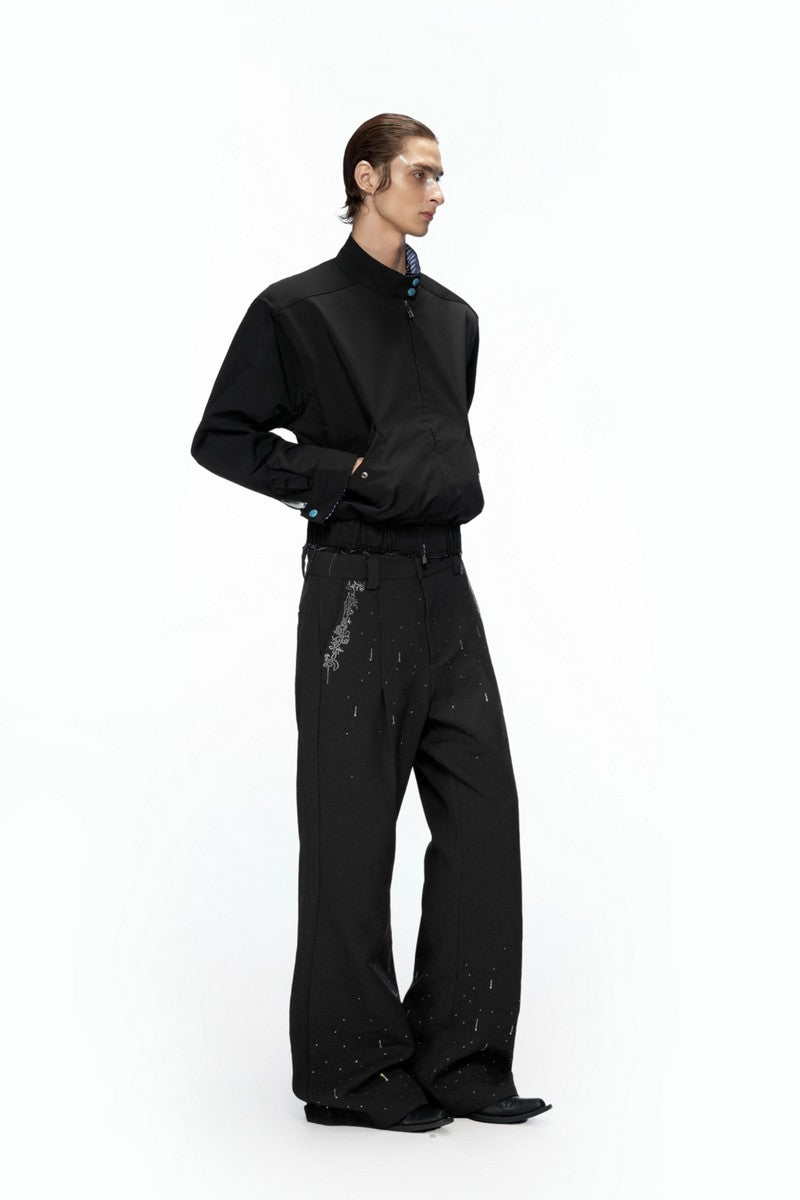 Rhinestone Flare Dress Pants