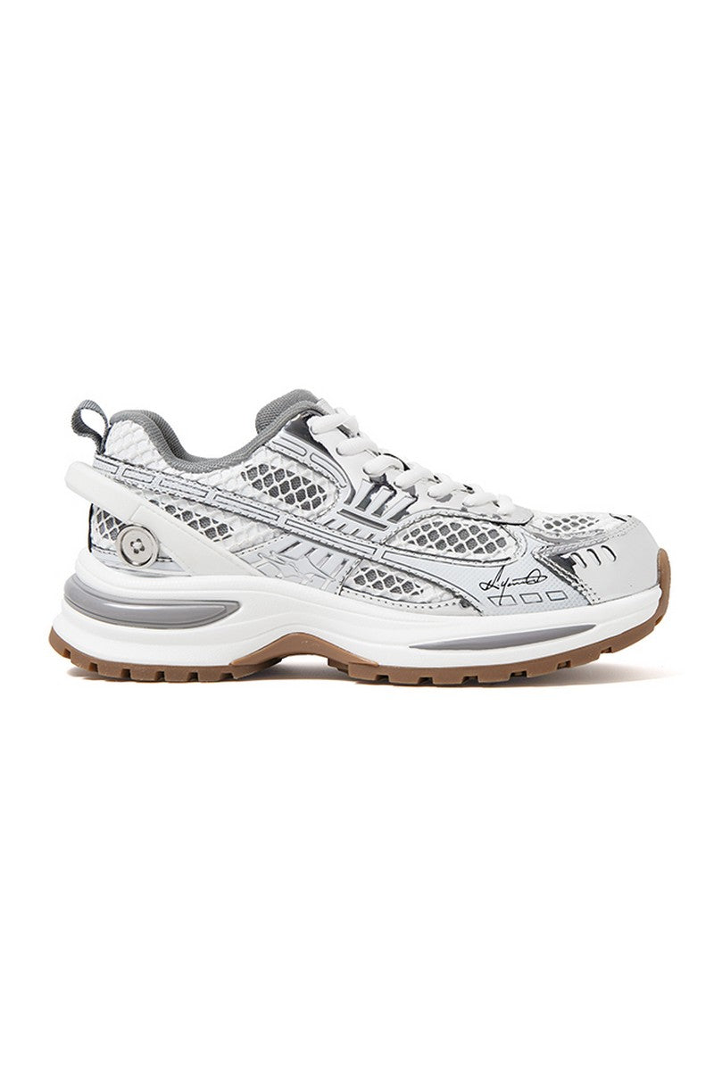 Retro Silver Dad Sneakers