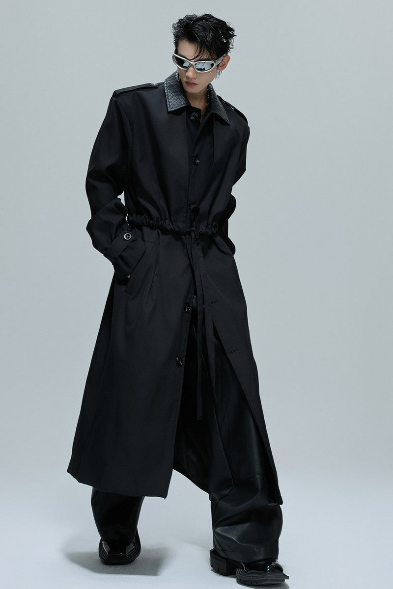 Deconstructed Woven Faux Layer Trench