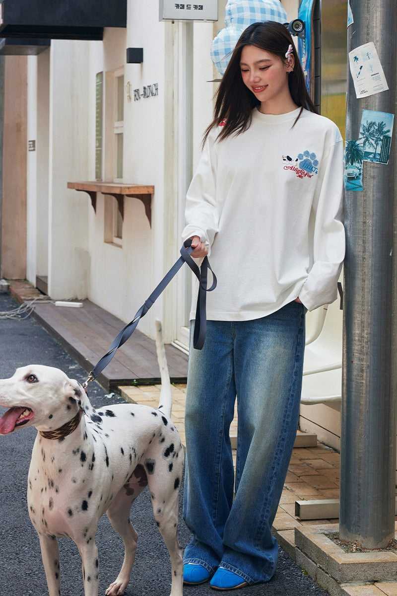 Plush Dog Embroidery Tee