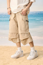 Pleated Pocket Utility Shorts