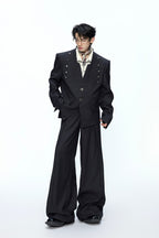 Deconstructed Wool Blend Suit Jacket