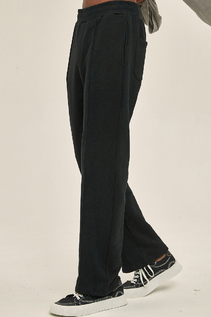 Velvet Drawstring Flared Trousers