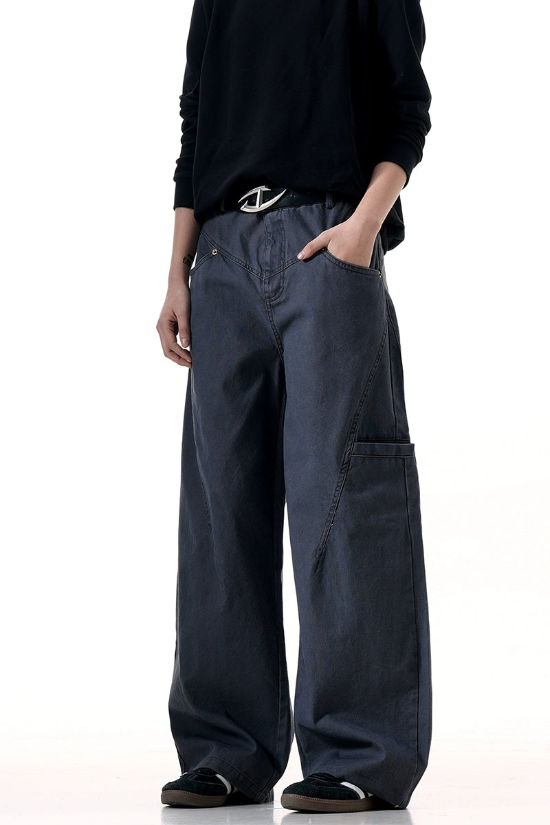 Distressed Gray Relaxed Cargo Pants