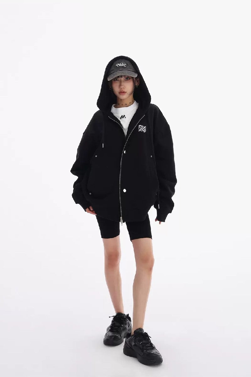 Abstract Logo Loose Hoodie