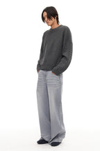 Cable Sleeve Cotton Sweater