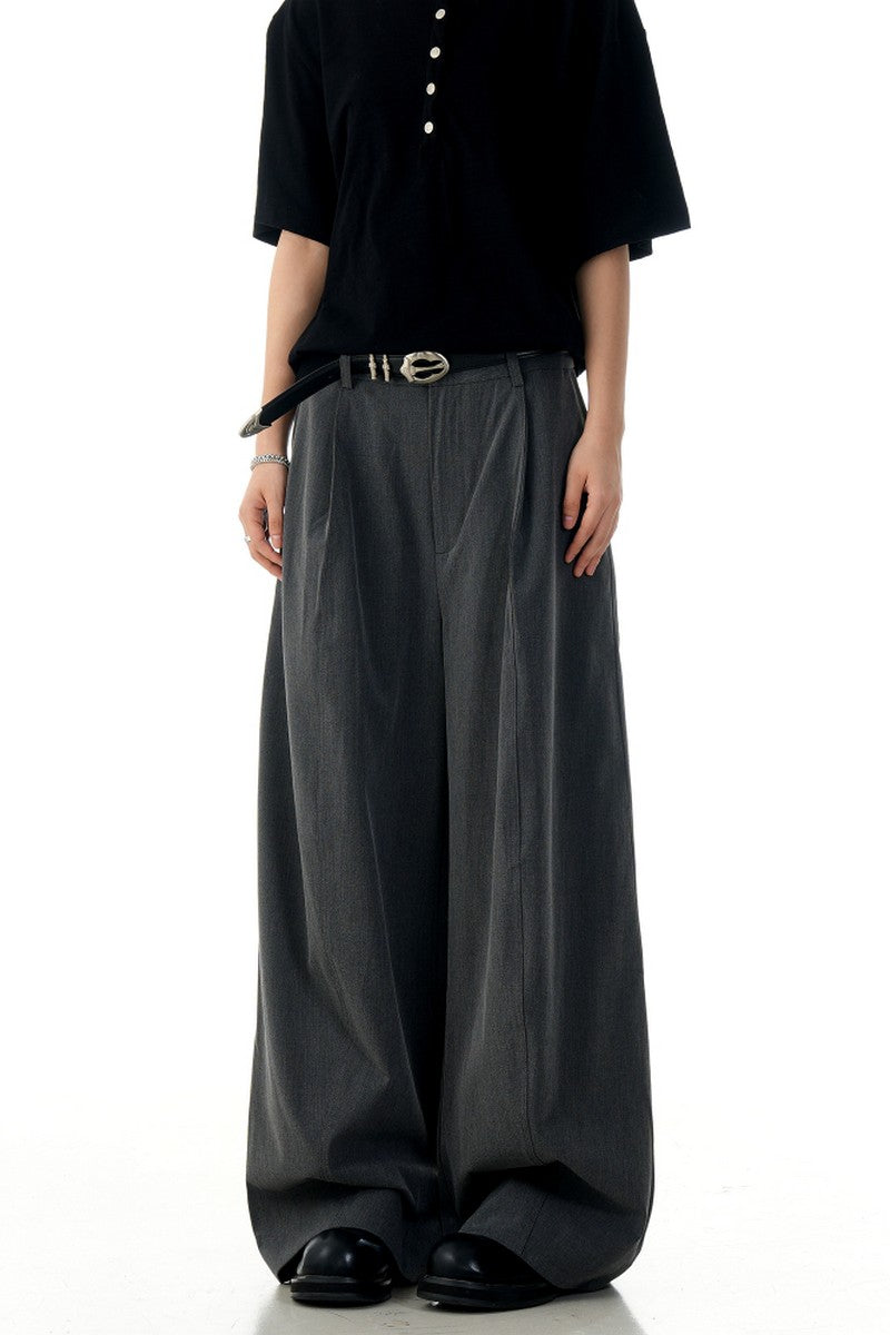 Gray Straight Trousers