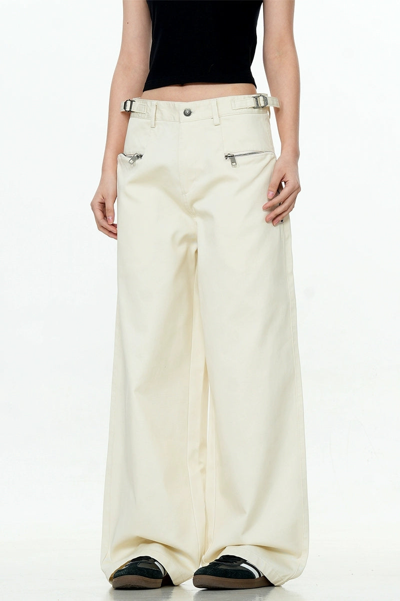 Adjustable Straight-Leg Cargo Pants