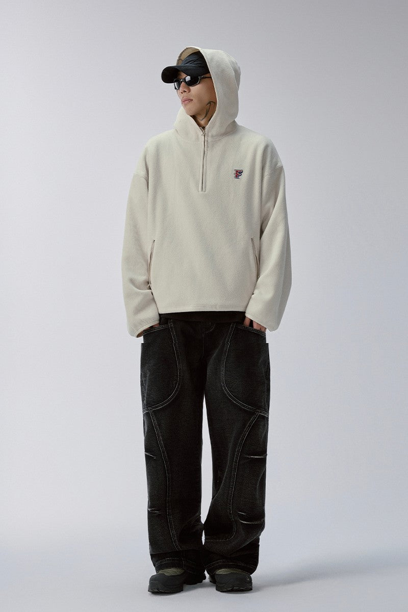 Vintage Fleece Half Zip Hoodie