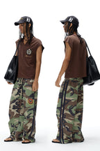Frayed Embroidered Sleeveless Tee