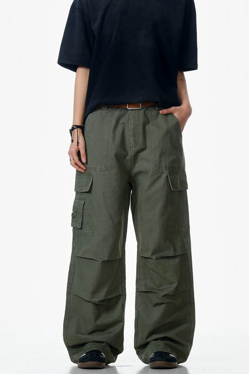 Vintage Washed Distressed Cargo Pants