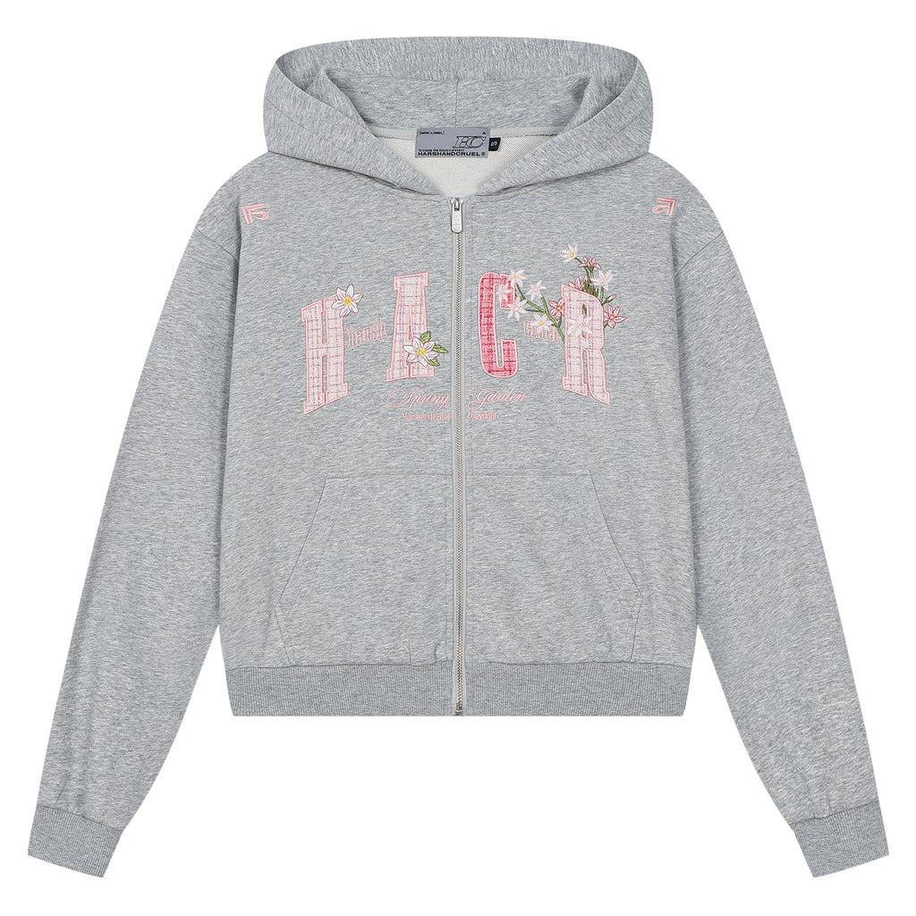 Flower Patchwork Zip Hoodie