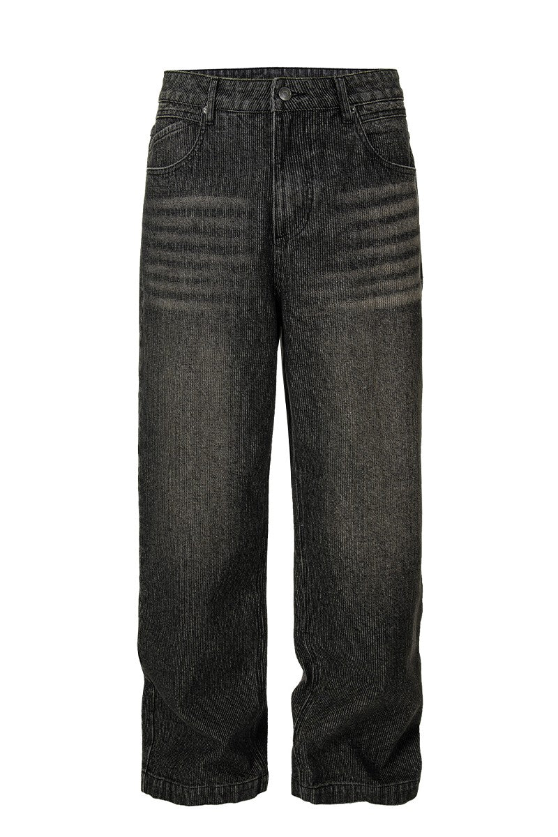 Washed Jacquard Corduroy Jeans