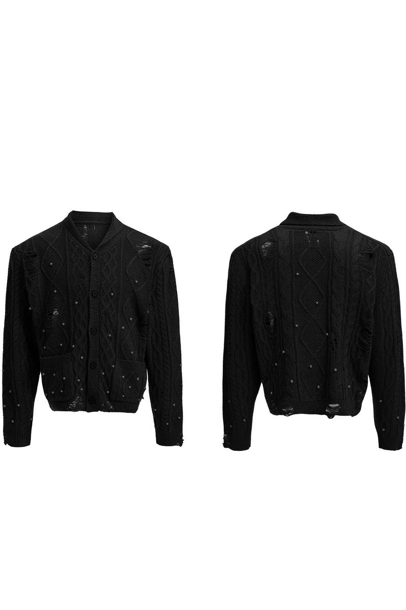 Pearl Knit Hollow Cardigan
