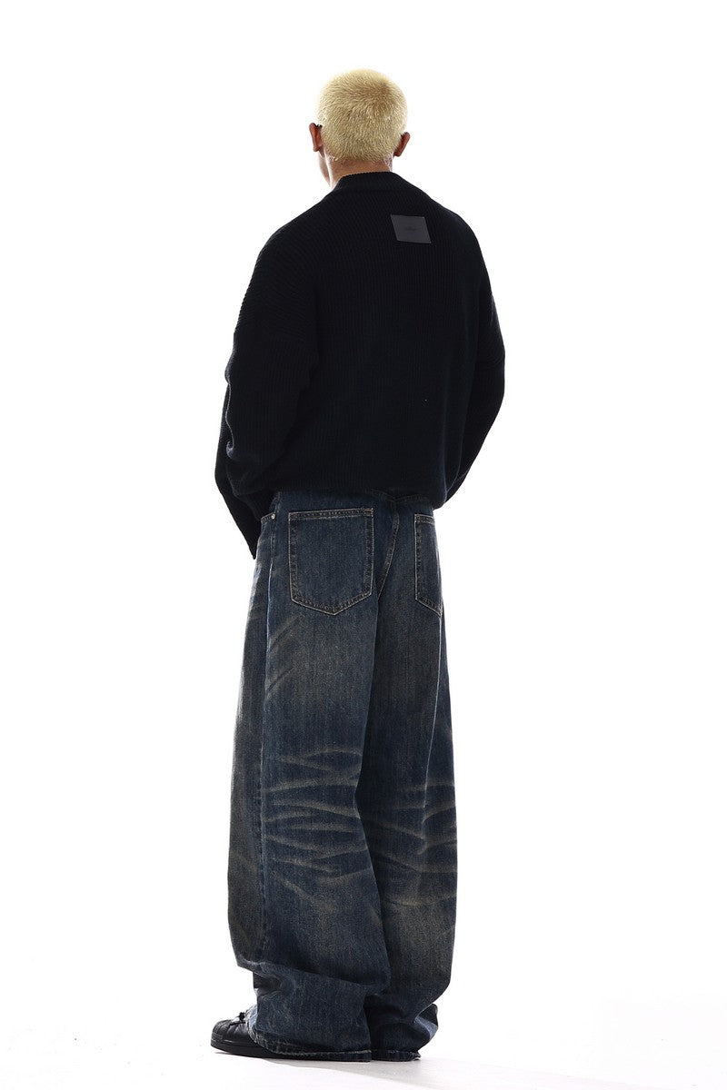 Vintage Washed Wrinkle Jeans